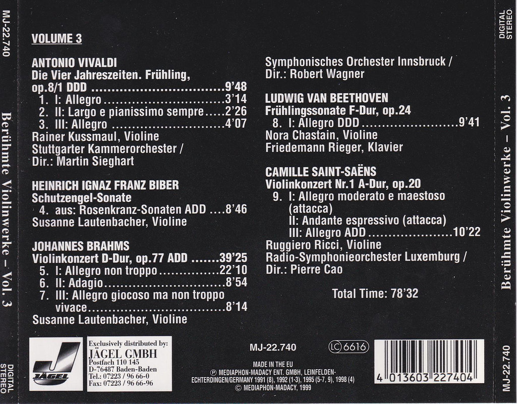 Various – Berühmte Violinwerke Vol. 3