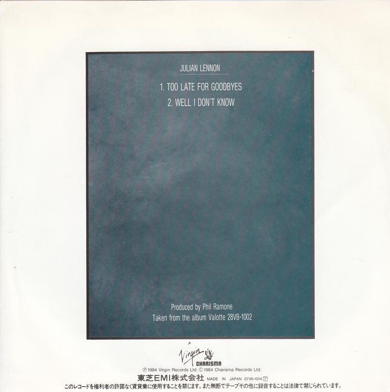 Julian Lennon - Too Late For Goodbyes (Japan)