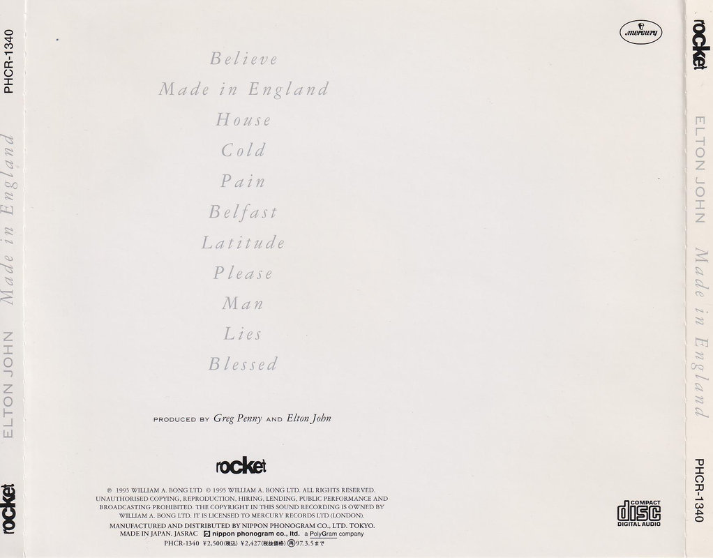 Elton John - Made In England (Japan)