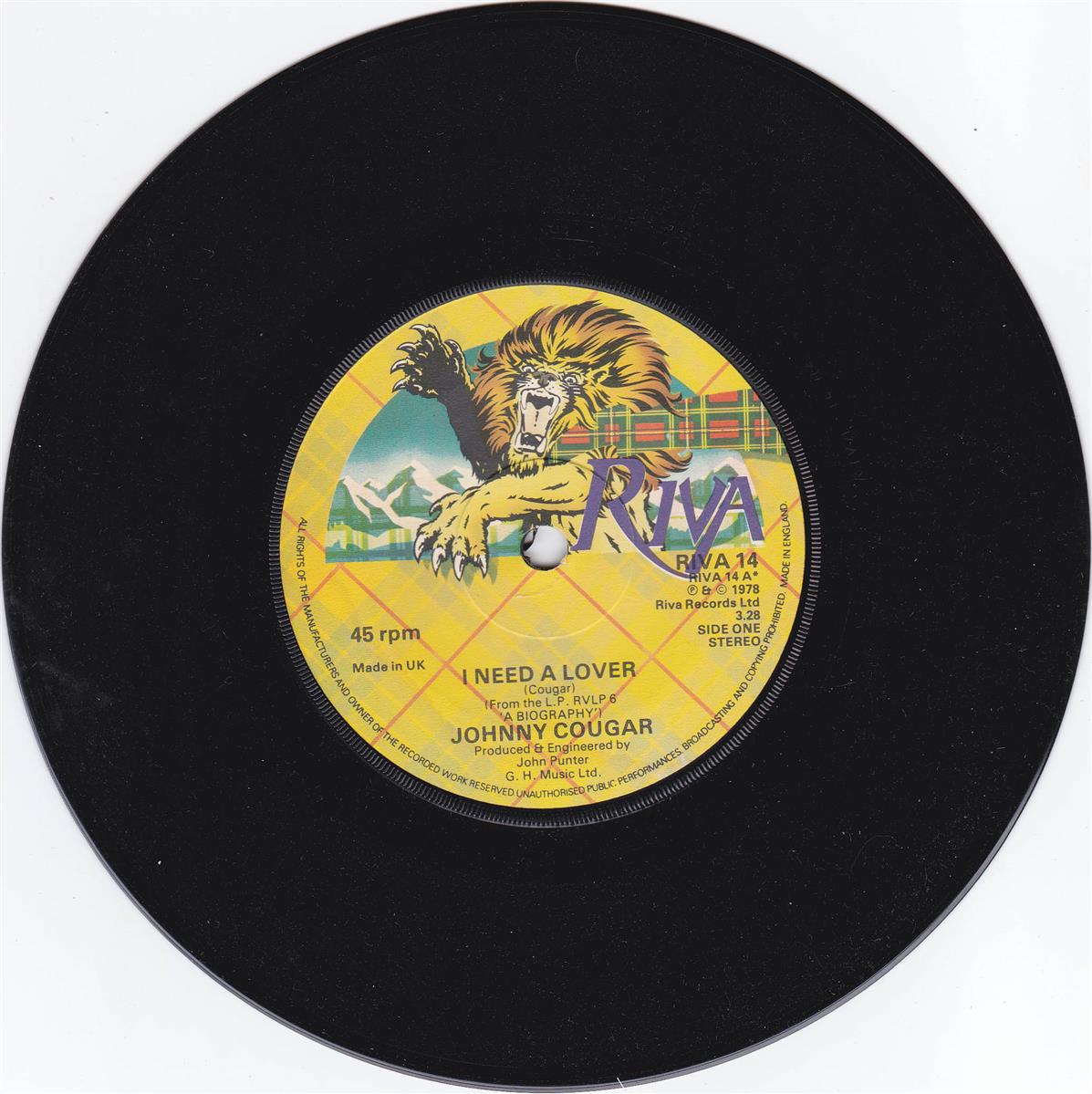 Johnny Cougar - I Need A Lover (UK)