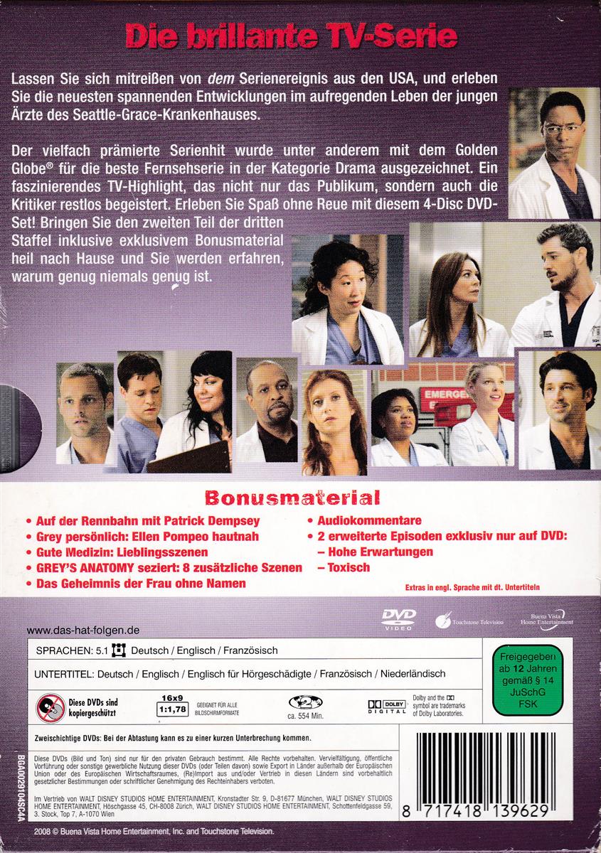 Grey's Anatomy - Staffel 3 / Teil Zwei (DVD)