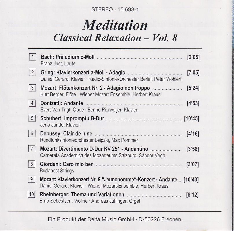 Various – Meditation-Classical Relaxation Vol. 8