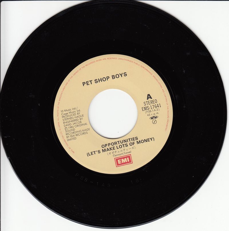 Pet Shop Boys - Opportunities (Let's Make Lots Of Money) (Japan)