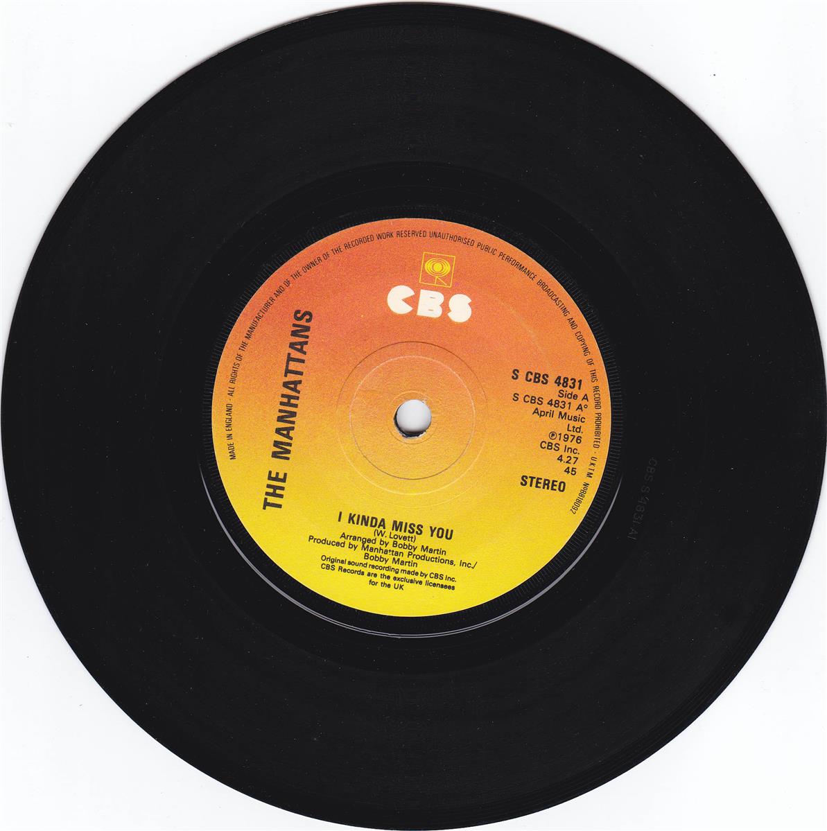 The Manhattans - I Kinda Miss You (UK)