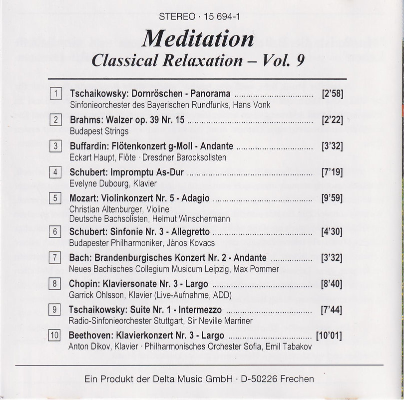 Various – Meditation-Classical Relaxation Vol. 9