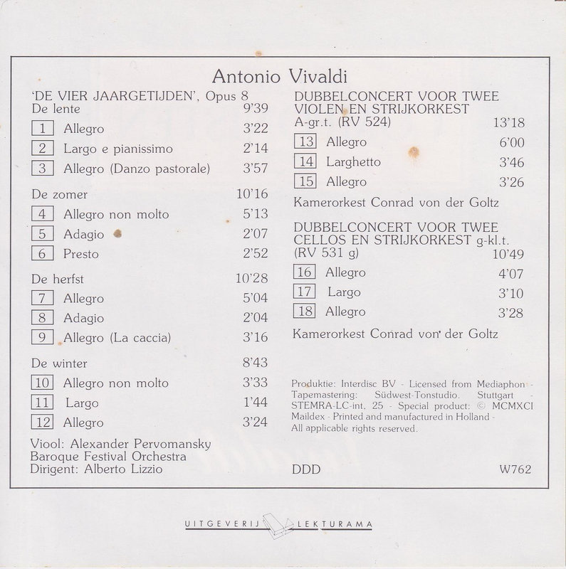 Vivaldi – De Vier Jaargetijden (Niederlande)