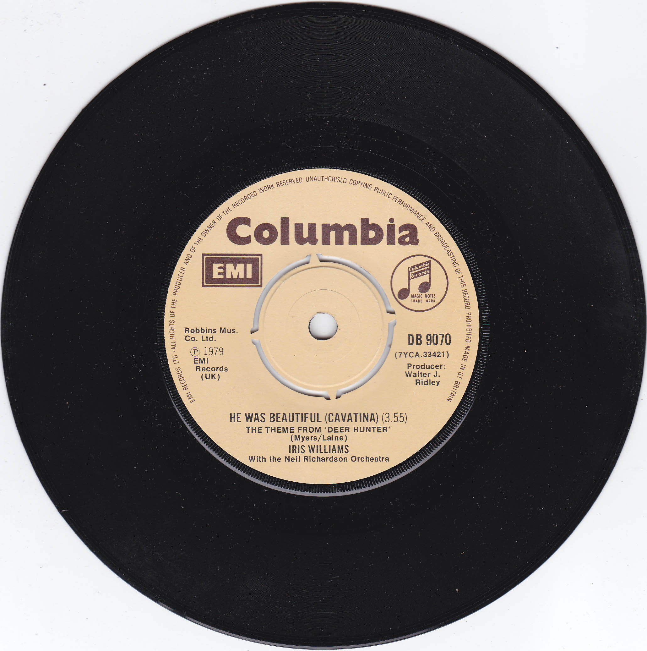 Iris Williams With The Neil Richardson Orchestra - He Was Beautiful (Cavatina) (UK)