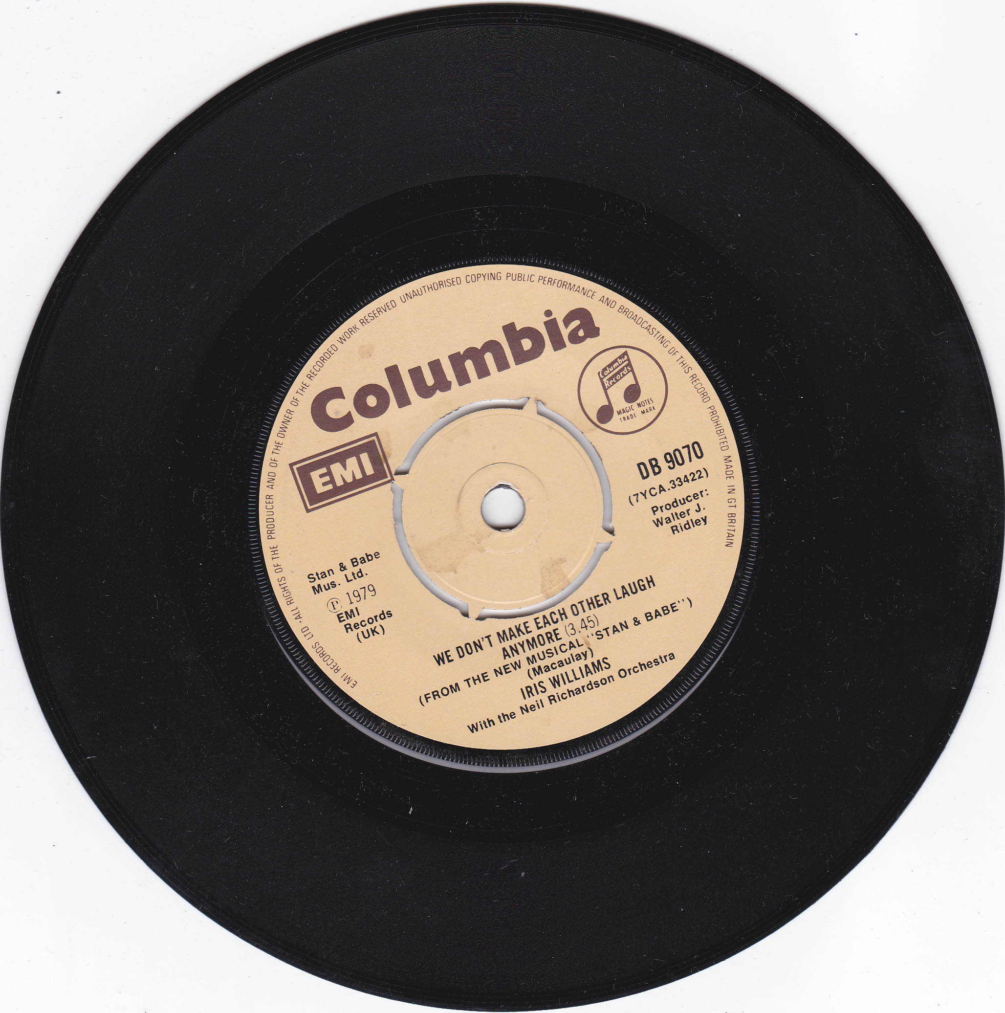 Iris Williams With The Neil Richardson Orchestra - He Was Beautiful (Cavatina) (UK)